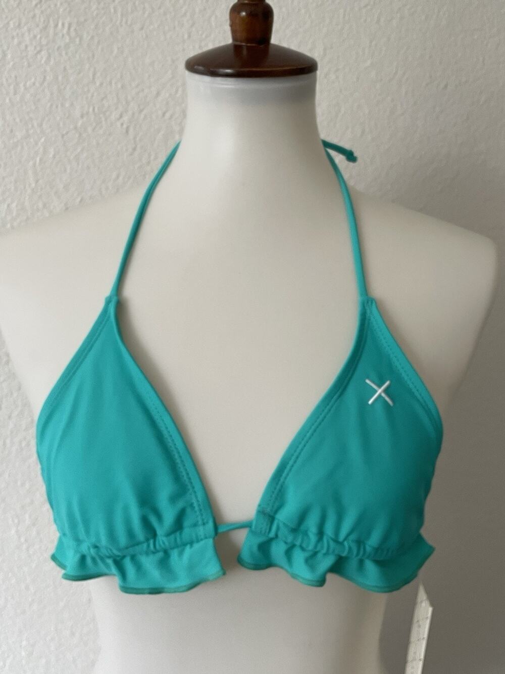 Boutine LA Swim Fringe Bikini Top Swimwear Summer Beach Pool Cyan